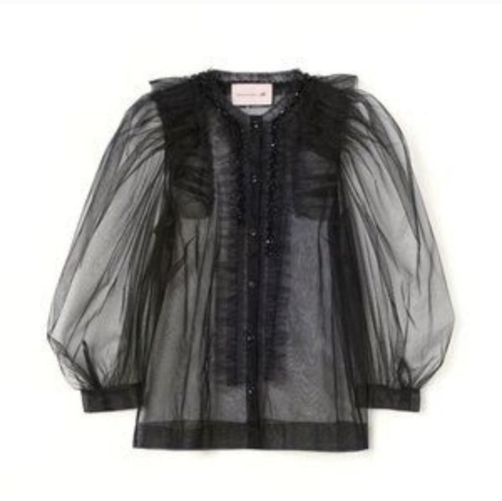 BNWT Simone Rocha H&M tulle blouse XS BLACK
